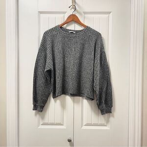 Zara Trafuluc Gray Ribbed Knit Sweater - M